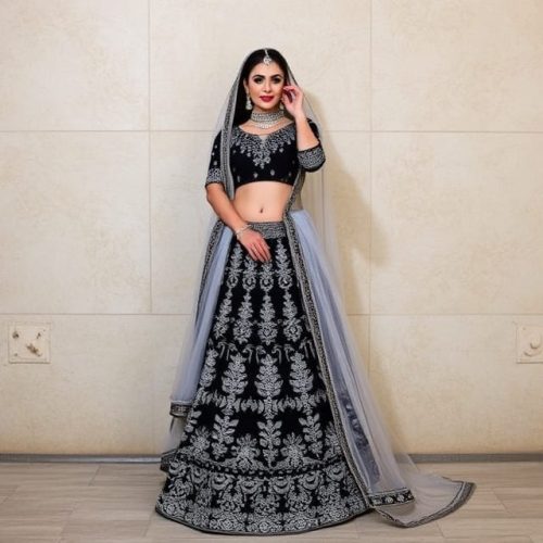 black and white crop top lehenga black and white crop top lehenga